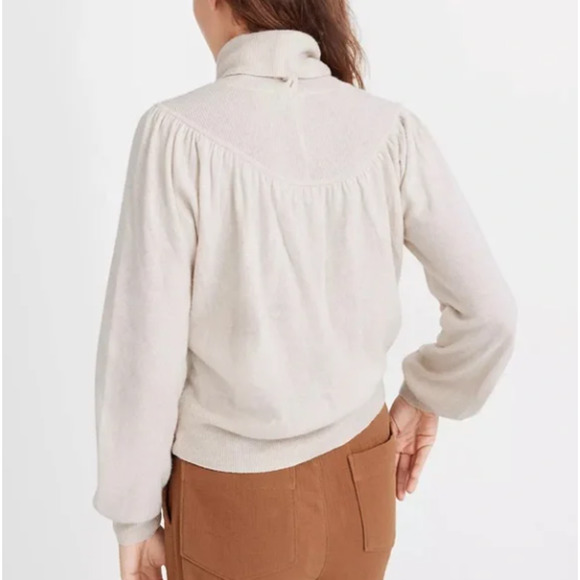 Madewell Shirred Ballon Sleeve Turtleneck Sweater MB991 - Picture 2 of 11